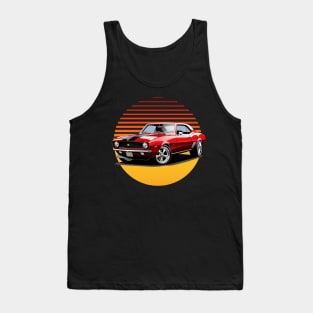 1967 Red Camaro Vintage American Muscle Tank Top